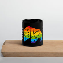Load image into Gallery viewer, &quot;Rainbow Bear&quot; Black Glossy Mug